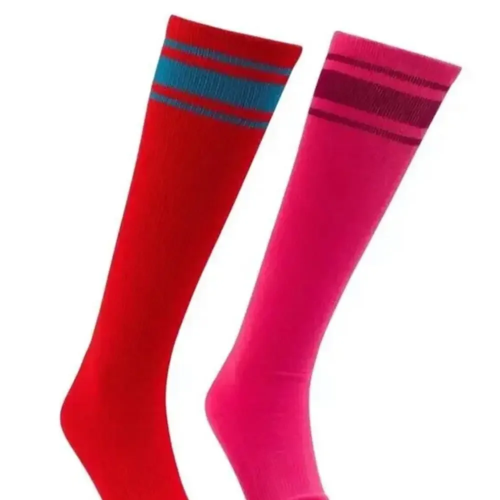 MOTHER Lost and Found The Rara Red Blue Pink Long Tube High Calf Socks OS